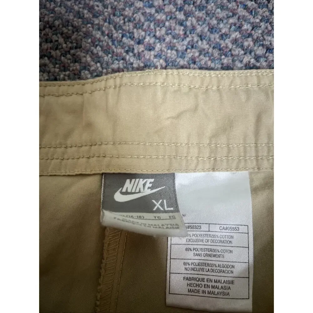Nike Women's Bermuda Shorts Size XL (16-18) Tan Pockets Drawstring